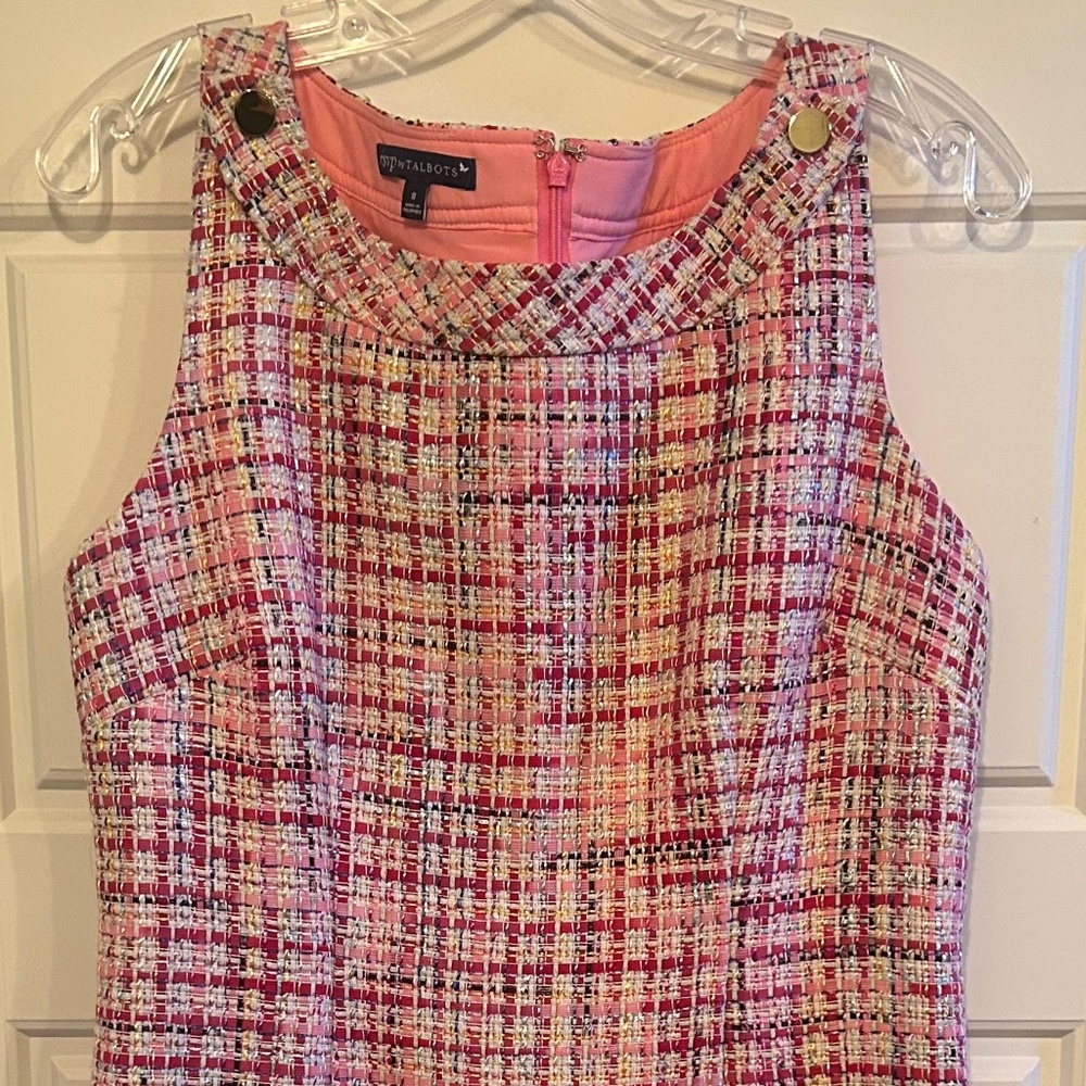 Talbots RSVP Pink Tweed Shift Dress